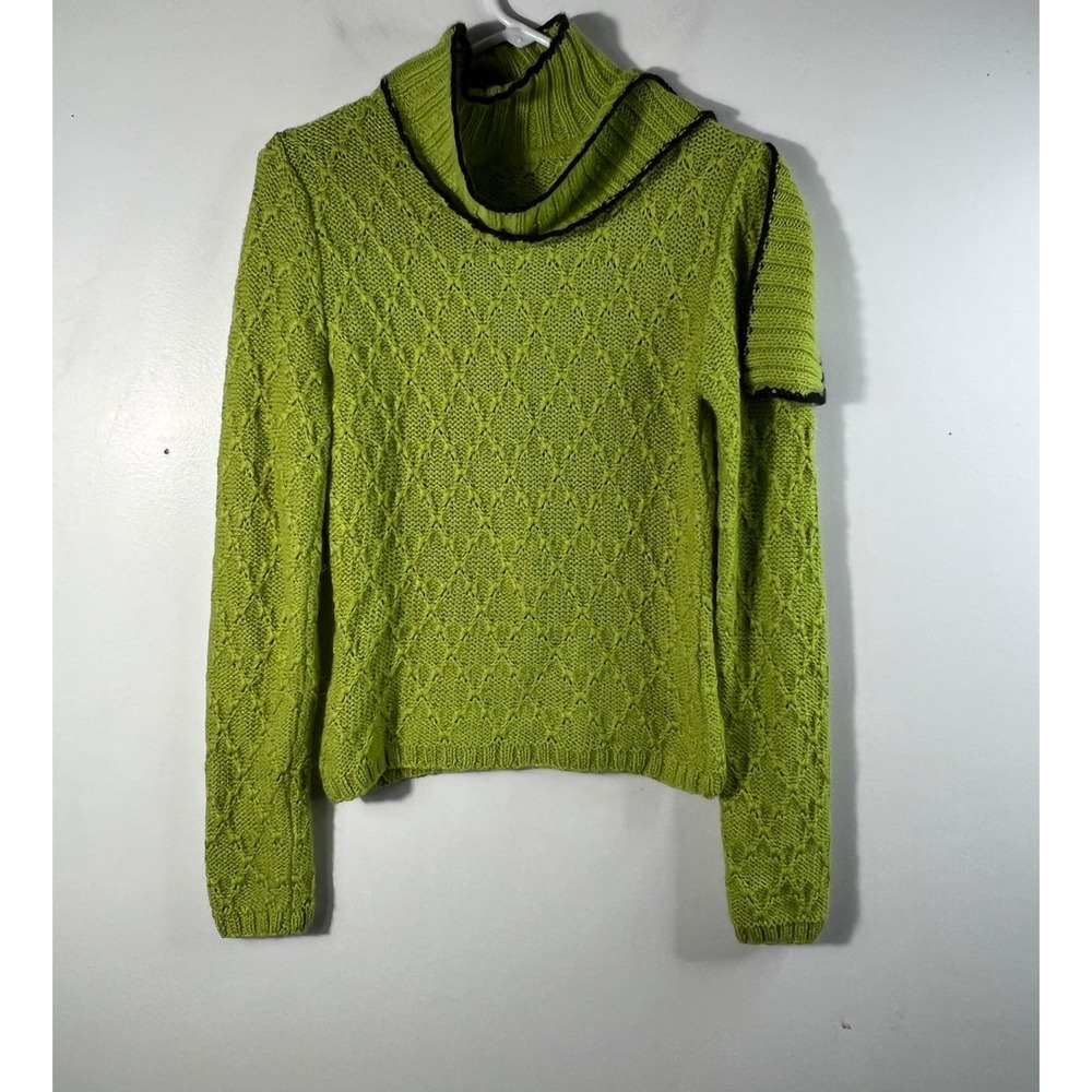 Vintage‎ Nellik Baby Alpaca Blend Cable Knit Sweater w Scarf Turtleneck S